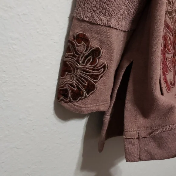 Soft Surroundings Patchwork Pullover Sweater, Color brown Velvet Size XS - Picture 4 of 14